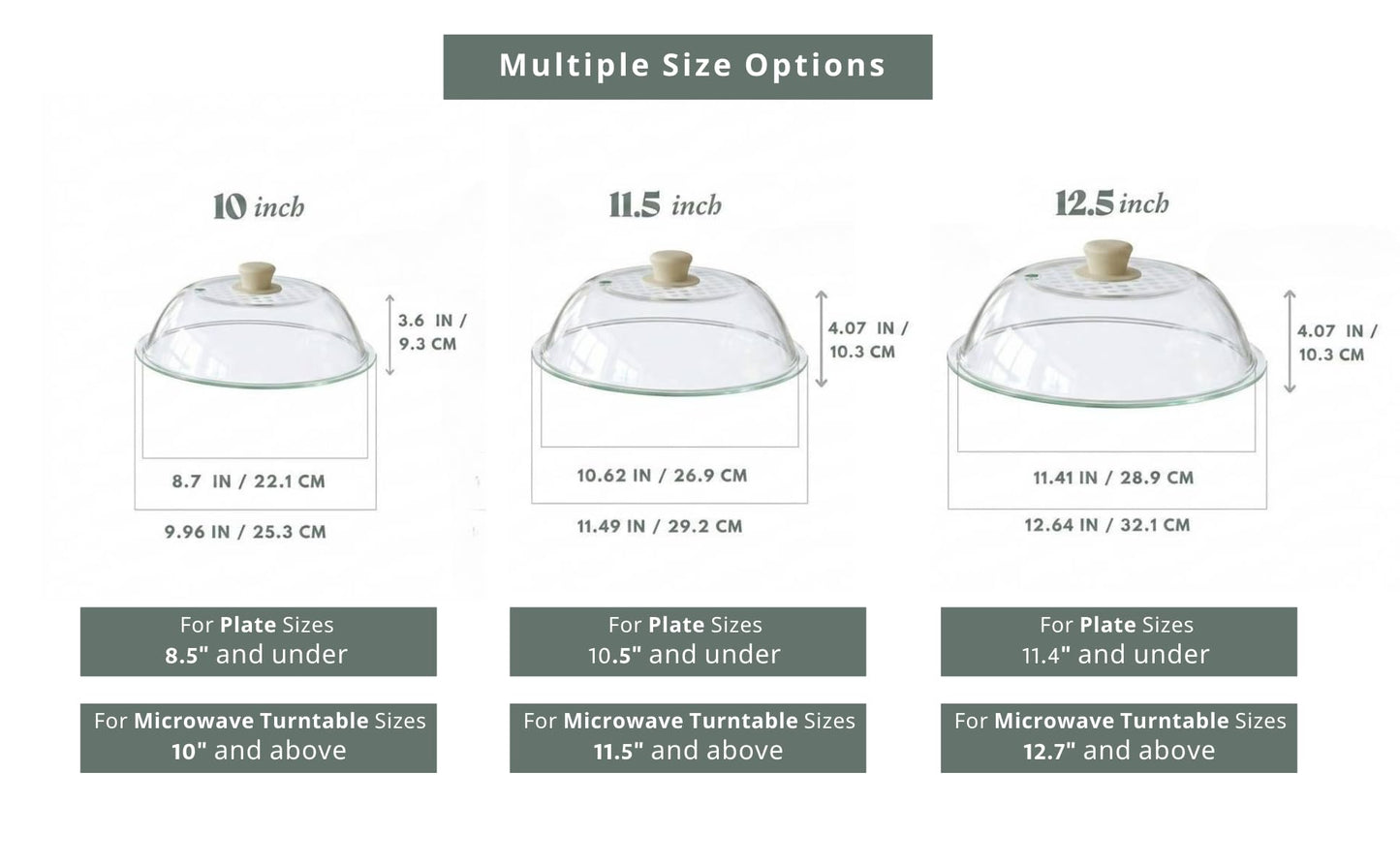 OEC Lighter Weight Tempered Glass Microwave Splatter Cover - 11.5 inch (Inner Diameter 10.6”) - Heat-Resistant -Durable Glass Lid with Vent, Silicone Knob, Dishwasher Safe, 100% Food Grade - BPA Free