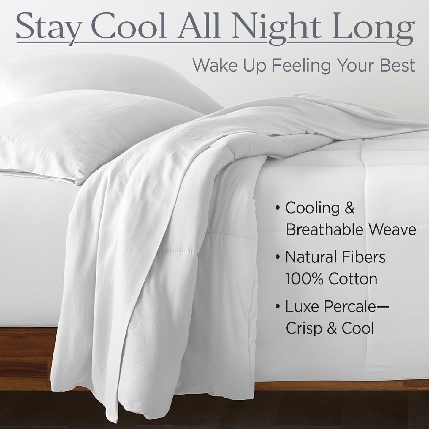 Ella Jayne Percale Sheets Queen (4 Pieces), Permium 100% Cotton Percale TC300, Hotel Luxury Collection, Deep Pockets and Cooling Percale Sheets (White)