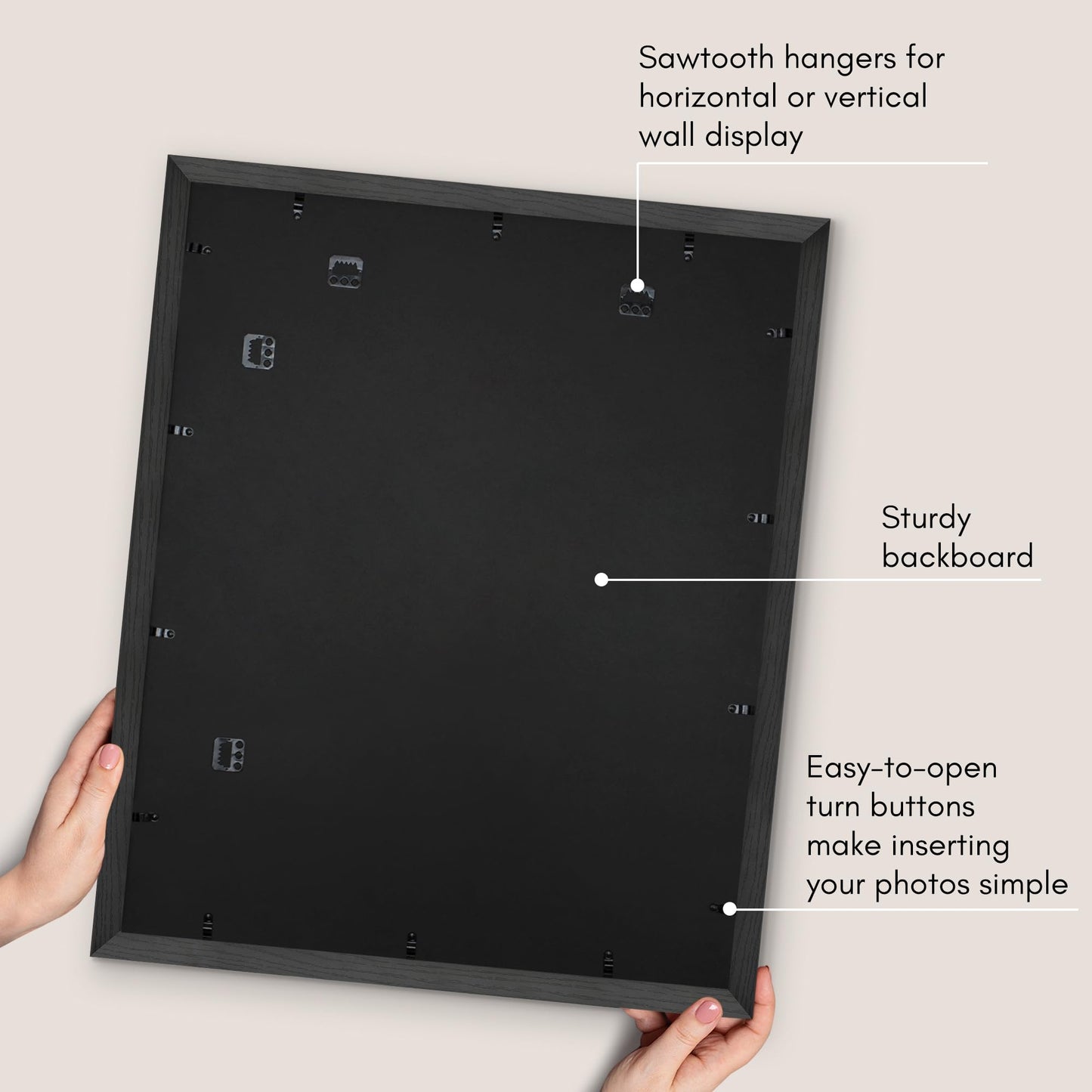 Americanflat 26x32 Poster Frame - Black Engineered Wood with Polished Plexiglass - Matted to 22x28 Photo Size - Hudson Collection - Wide Picture Frame for Wall Display - Black
