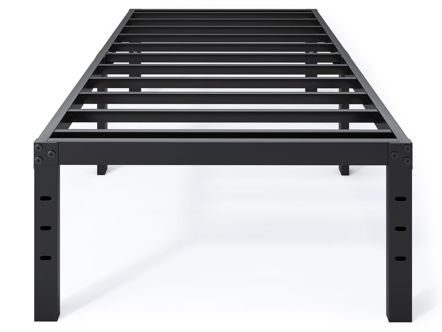 QEROMY Twin Bed Frame - 18 in Sturdy Platform Bed Frame Twin Size, Heavy Duty Metal Bed Frame No Box Spring Needed, Quick & Easy Assembly, No Noise, Black