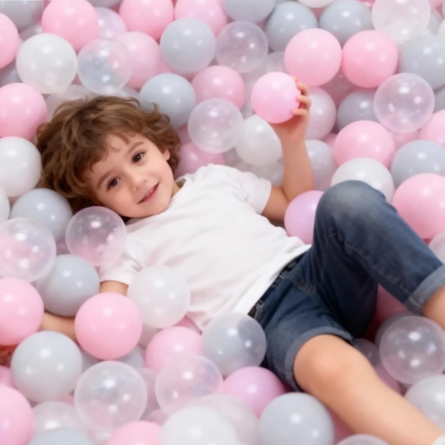 GOGOSO Ball Pit Balls for Kids, 100 Pink Plastic Balls for Ball Pit Toddler Birthday Party Kids Colorful Ocean Ball