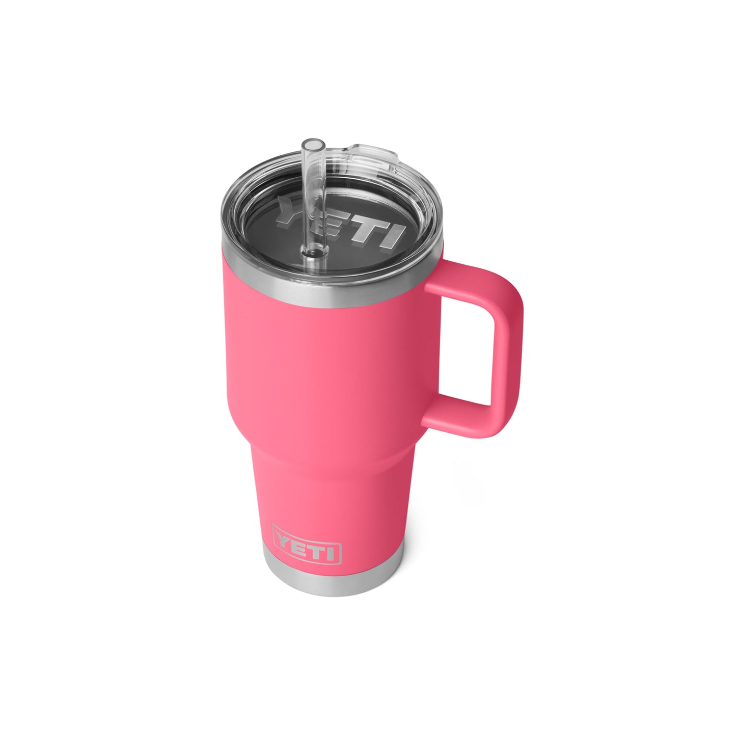 YETI Rambler 35 oz Straw Mug 2.0 - Double-Wall Vacuum Insulation for Cold Beverages – Dishwasher Safe – Cupholder Compatible – Reusable Straw – Comfortable Grip Handle – Travel Mug - Tropical Pink