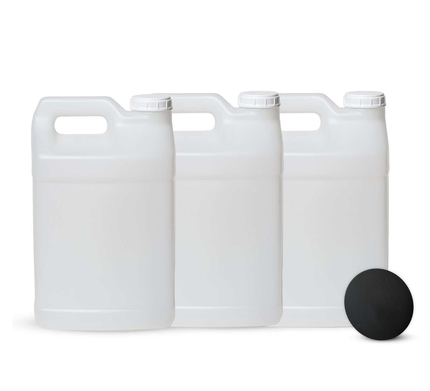 FastRack 2.5 Gallon Water Jug (Pack of 3) w/ 1 Black Rubber Cap Gripper | Reusable Plastic Jug with lid for Liquids | Heavy-Duty Water Container for Storage, Camping | BPA-Free Gallon Jugs with Lids