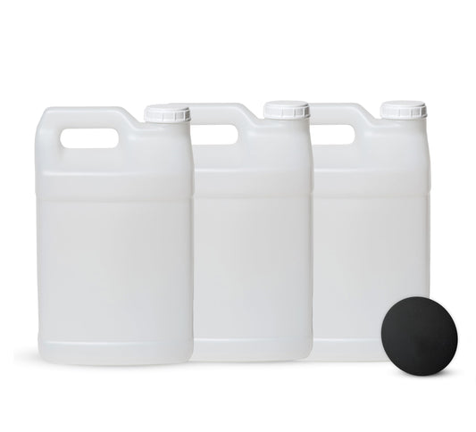 FastRack 2.5 Gallon Water Jug (Pack of 3) w/ 1 Black Rubber Cap Gripper | Reusable Plastic Jug with lid for Liquids | Heavy-Duty Water Container for Storage, Camping | BPA-Free Gallon Jugs with Lids