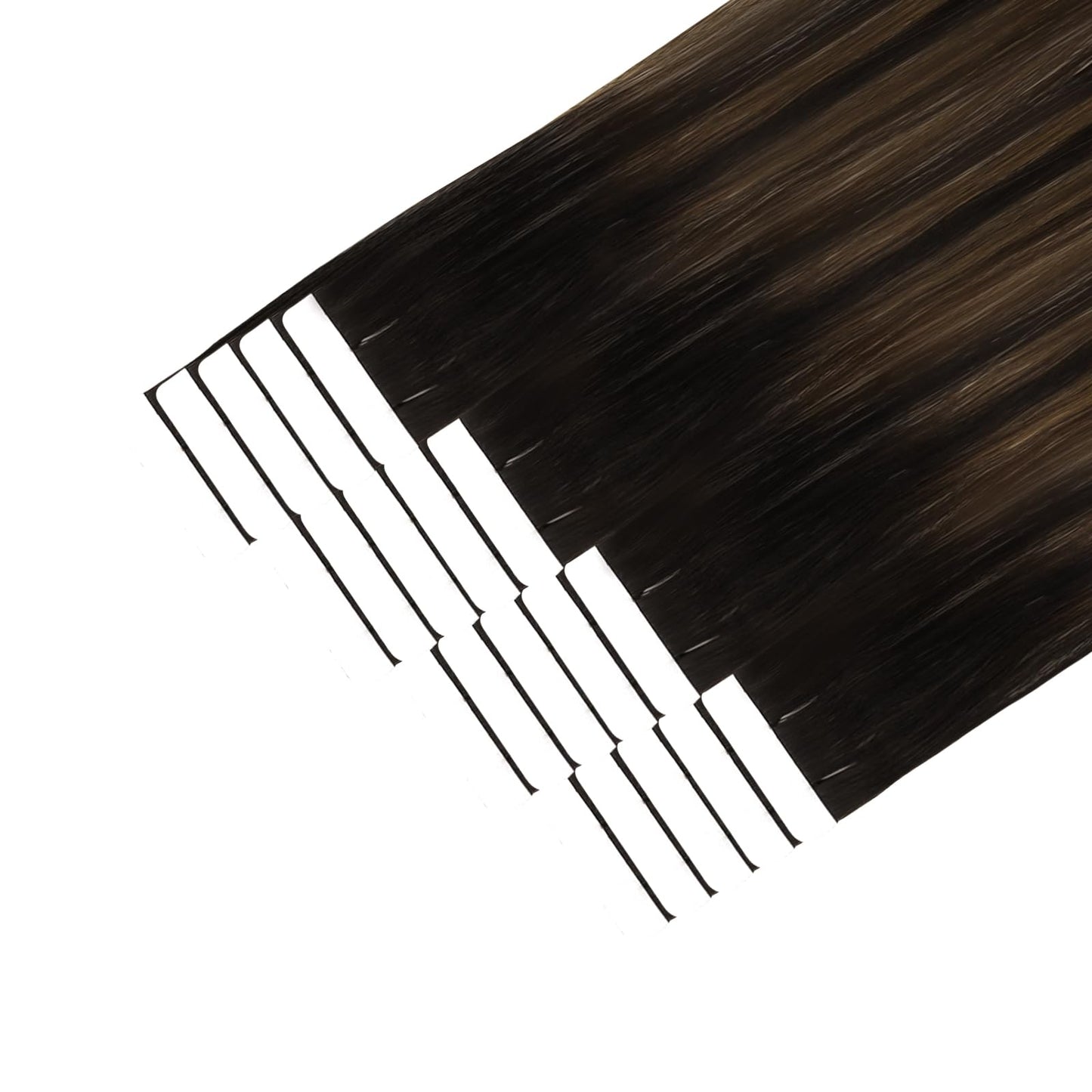 YoungSee Tape in Human Hair Extensions Brown Balayage Tape in Extensions Human Hair Dark Brown Balayage Invisible Tape in Hair Extensions Ombre Human Hair Tape in Extensions 20 Inches 20pcs 50g