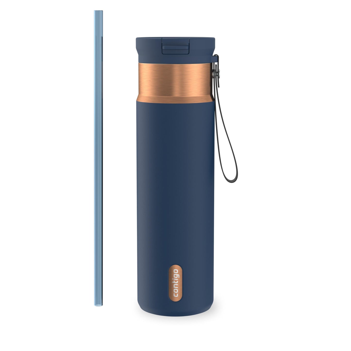 Contigo SnapSeal 24 oz Stainless Steel Vacuum-Insulated Water Bottle with Leakproof AutoClose Lid, Carry Strap & Reusable Straw, BPA-Free & Lead-Free, Dishwasher Safe