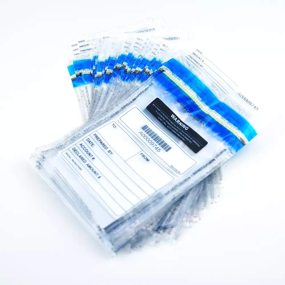 Self Adhesive Seal Clear Deposit Bags Tamper-Evident Bags, Security Bank Pocket (Clear-500)