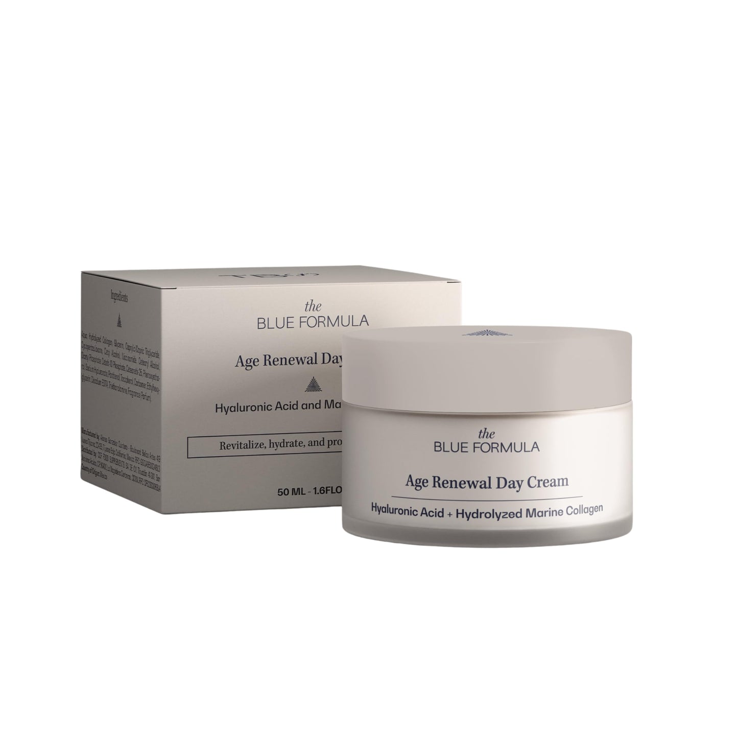 The Blue Formula Hyaluronic Acid Youth Renewal Day Cream | Anti-Aging Moisturizer for Wrinkles and Fine Lines | Hydrating, Firming, and Smoothing Skin Care Treatment | Hydrolyzed Collagen 1.7 Fl Oz
