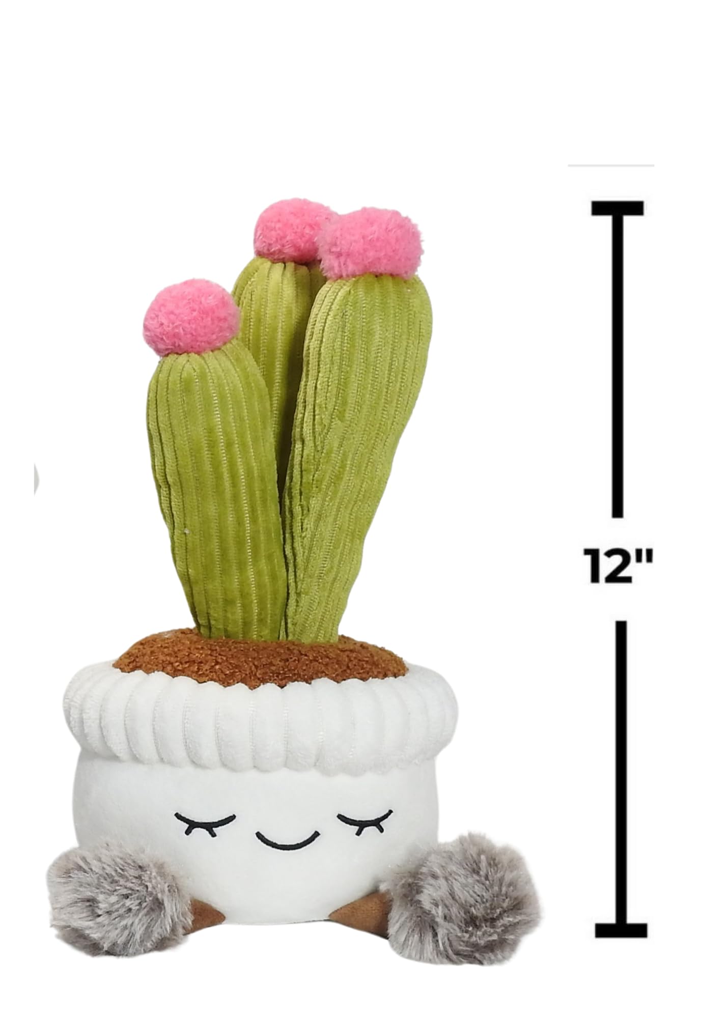 12 Inch Soft Plush Potted Plant Set of 3 Rubber Tree, Cactus and Oyster. Perfect as a Home Decoration or Office Gift (Succulents)