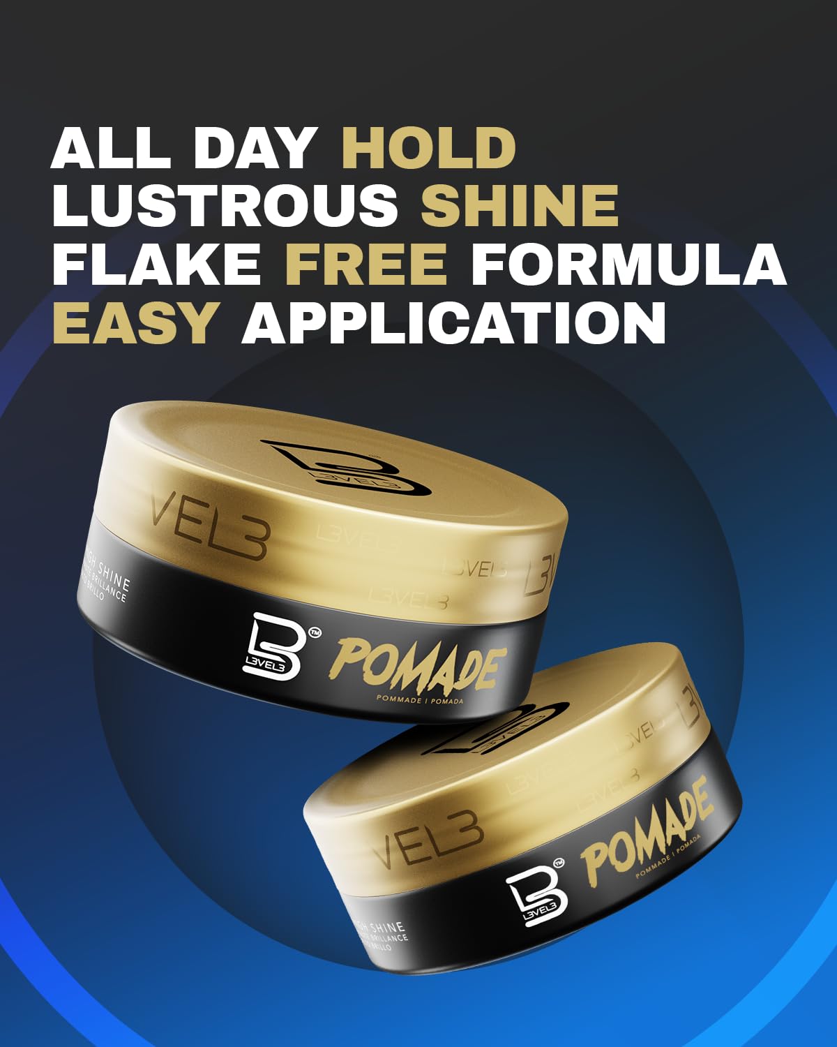 L3 Level 3 Pomade - Improves Hair Strength and Volume Long-Lasting Hold Infused with Keratin (3 Pack)