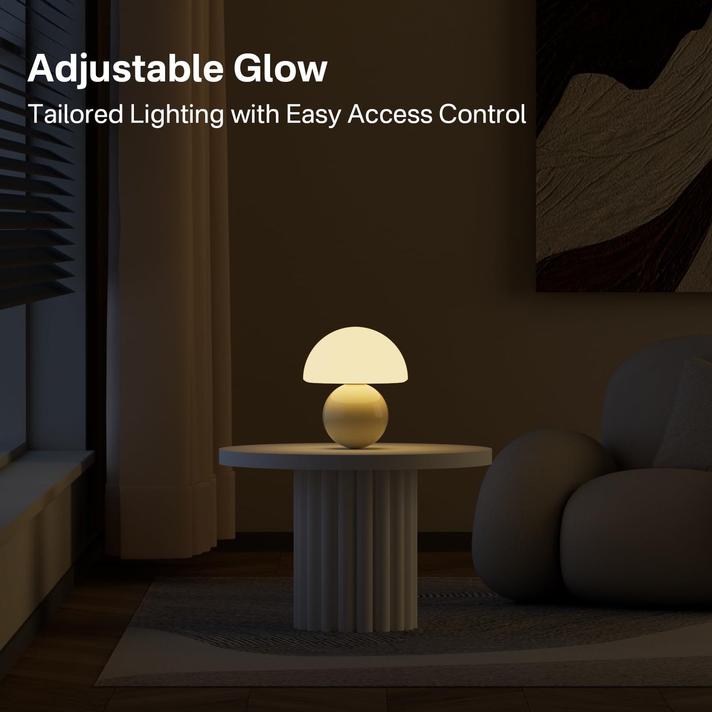 Dawnwake Mushroom Lamp Table Lamp for Bedroom,Desk Bedside Small Lamps for Living Room Night Stands,Mushroom Decor Cute Mini Modern Mid Century Lamps,Unique Aesthetic Home Living Room Decor(Cream)