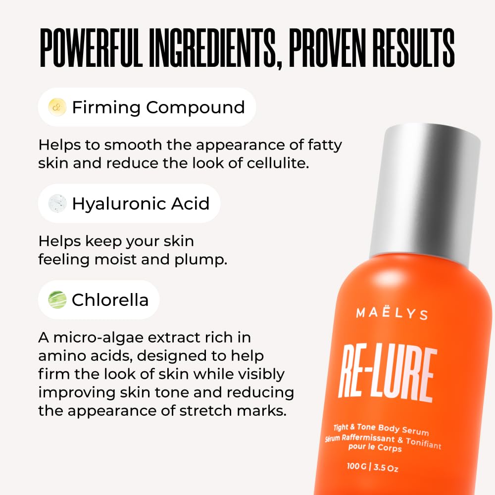 MAËLYS RE-LURE Tight & Tone Body Serum - Hyaluronic Acid Serum for Women - Hydrating Serum Tightens Appearance of Skin for Toned Look