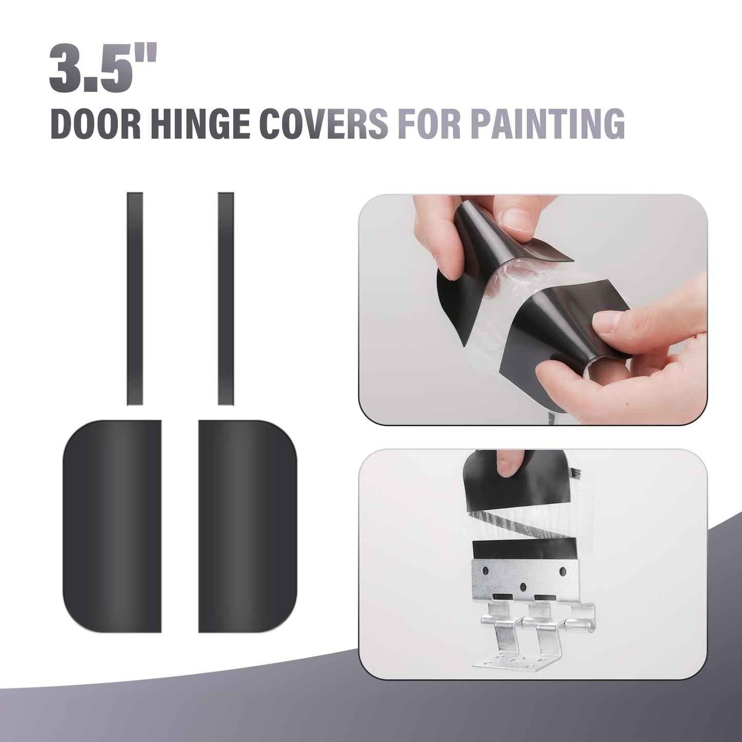 60 Pack 3.5" Magnetic Door Hinge Covers for Painting, Flexible Door Hinge Painting Covers fit for Average Residential Doors