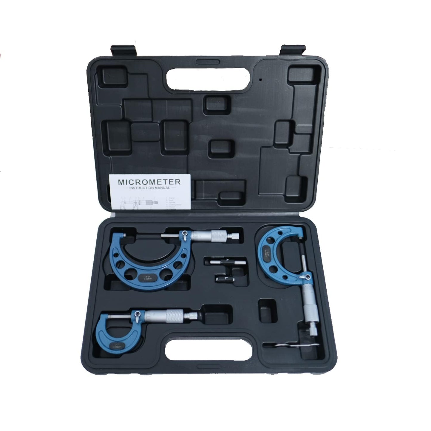 Outside Micrometer Set, HDLNKAK 0-3" Machinist Micrometer, 3 Pcs Machinist Tool Set, 0.0001" Graduation Micrometer Set, Alloy Precision Micrometer, Micrometer Standard Set with Case