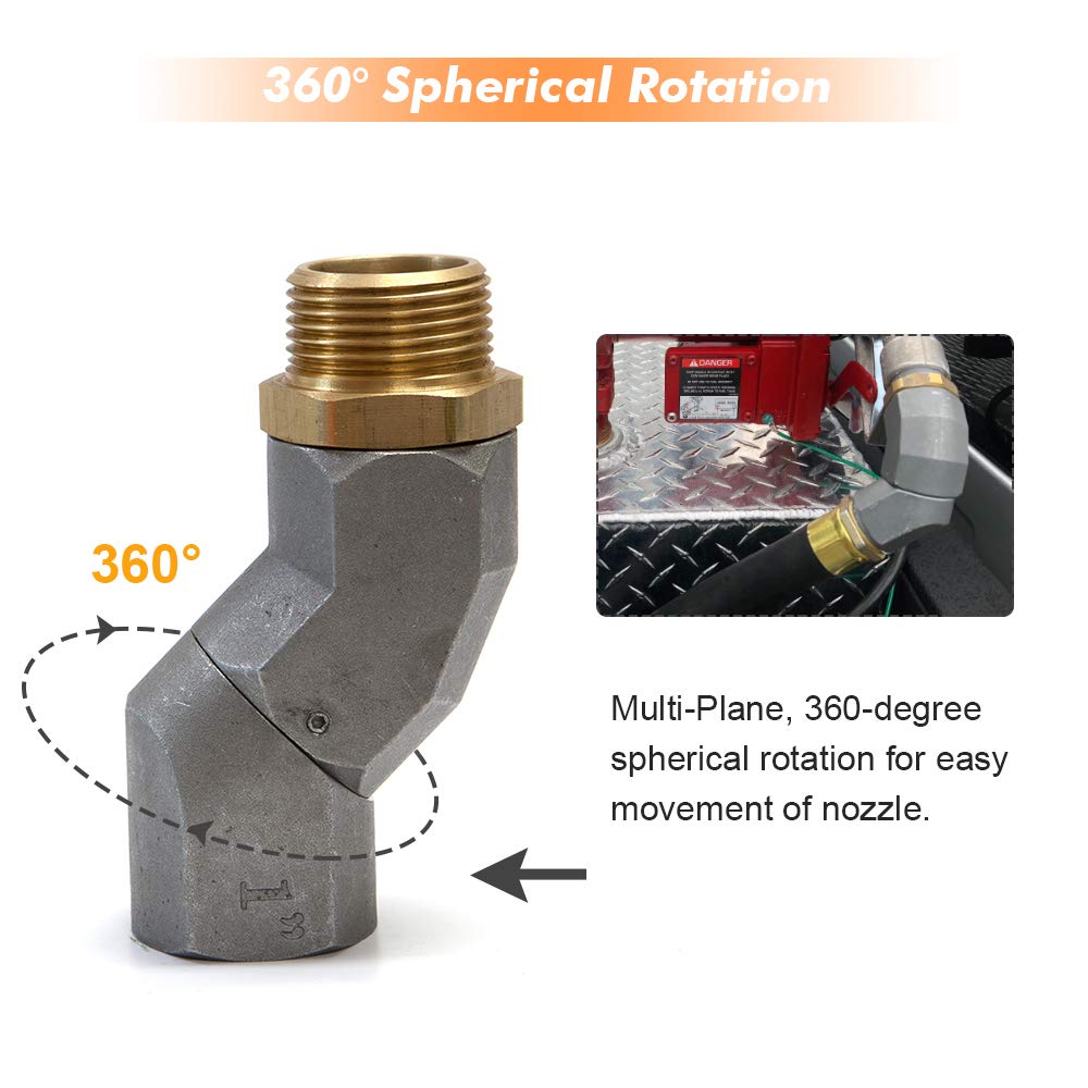 A ABIGAIL 2PCS 1" Fuel Transfer Hose Swivel 360 Rotating Connector for Fuel Nozzle Multi Plane Fuel Plane Swivel