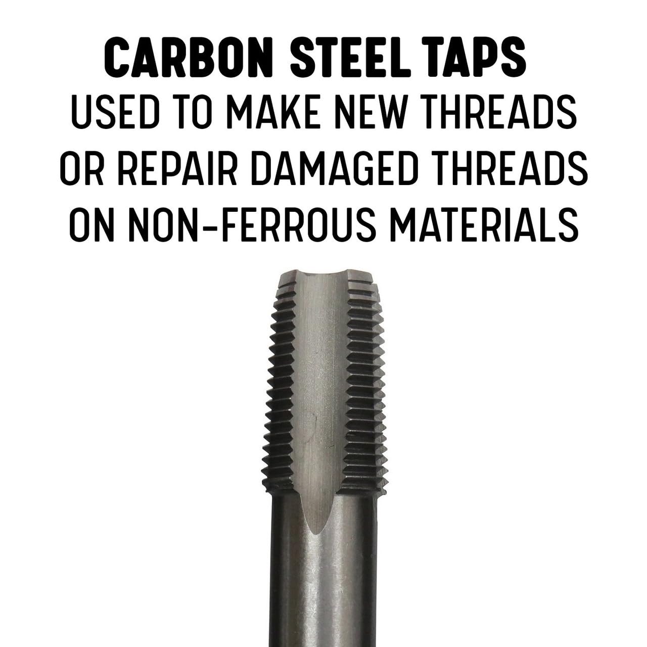 Drill America 3 Piece NPT Pipe Tap Set (1", 1-1/4" and 1-1/2"), Carbon Steel Plumbing Tap Set, Plastic Pouch Case, POU Series