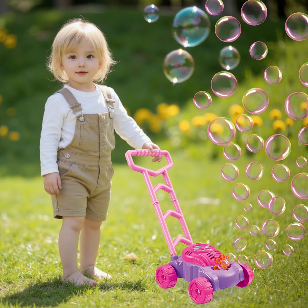 YSTXNLEHUI Bubble Lawn Mower for 3 Year Old Boys, Bubble Blower Machine for 3+ Year Old, Summer Kids Toy Toys, Push Toys for Toddlers