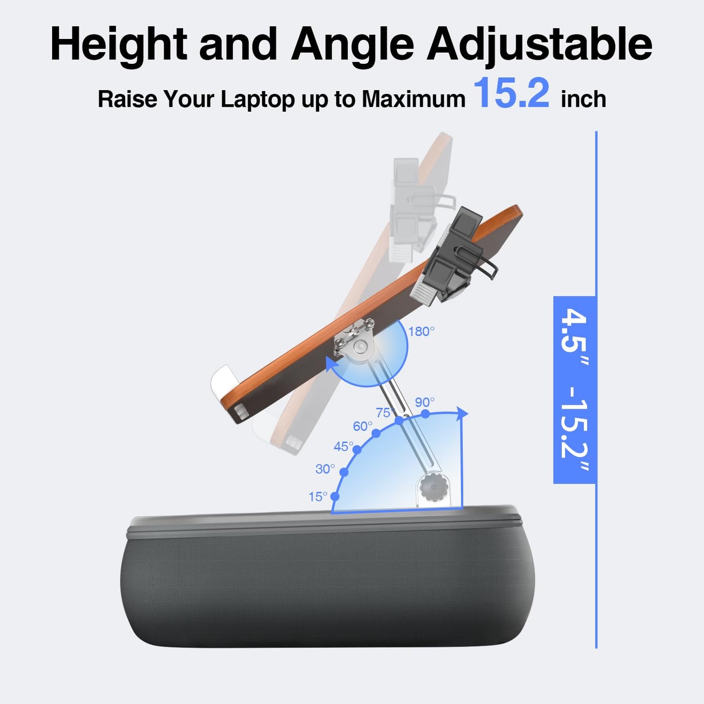 V-Hold Height & Angle Adjustable Laptop Lap Desk, Laptop Desk with Cushion, Fits up to 16 inch Laptops & Tablet, Bean Bag Pillow Stand, Lap Desks for Home, Office, Bed, Couch, Desk, Car and Recline
