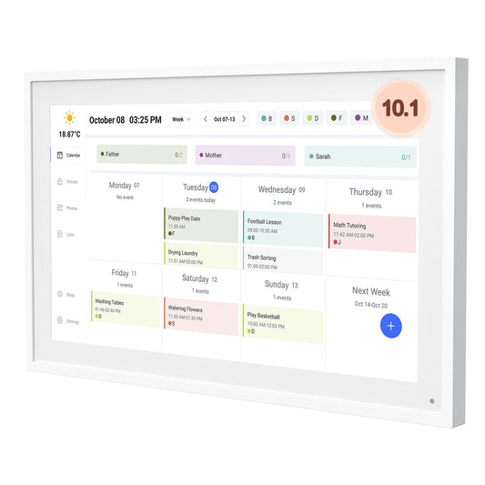 10.1 Inch Smart Digital Calendar, Electronic Desk Calendar, 1920 * 1080 IPS Full HD Touch Screen Display for Family Meal Planner Support - Streamline Household Organization