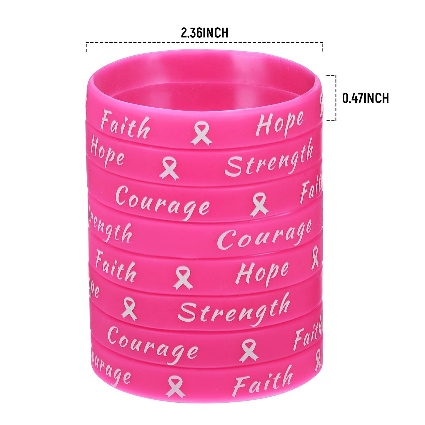 Sratte Breast Cancer Awareness Pink Ribbon Bracelets Rubber Wristbands for Women Party Public Events Breast Cancer Decorations Gifts(360 Pcs)