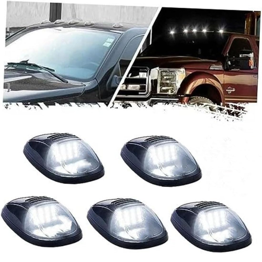 Chaviva 2026 Upgrade Solar Cab Lights for Trucks - No Drill Roof LED Marker Lights with Vibration Sensor | Solar Powered Waterproof Clearance Lights for Semi Truck, Pickup