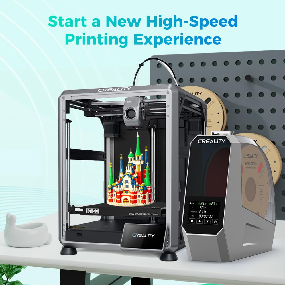2025 Creality Filament Dryer, Space Pi Filament Dryer, 360° Fast Heating 3D Printer Filament Dry Box, Filament Storage with 110W PTC Heater LCD Touch Screen One-Key Set