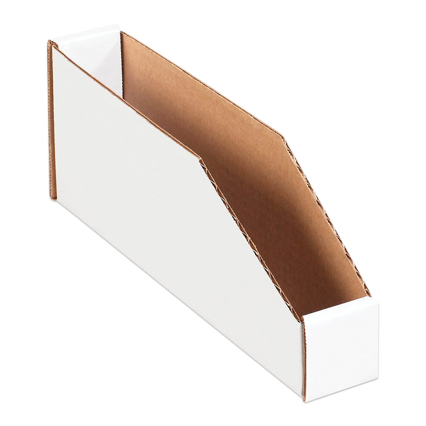 AVIDITI Corrugated Cardboard Storage Bins Holder 2" x 12" x 4.5" (50 Pack), Open Top Durable and Ideal for Organizing Parts Bin Work Areas Packing Moving and Storage - White, 50 Pack