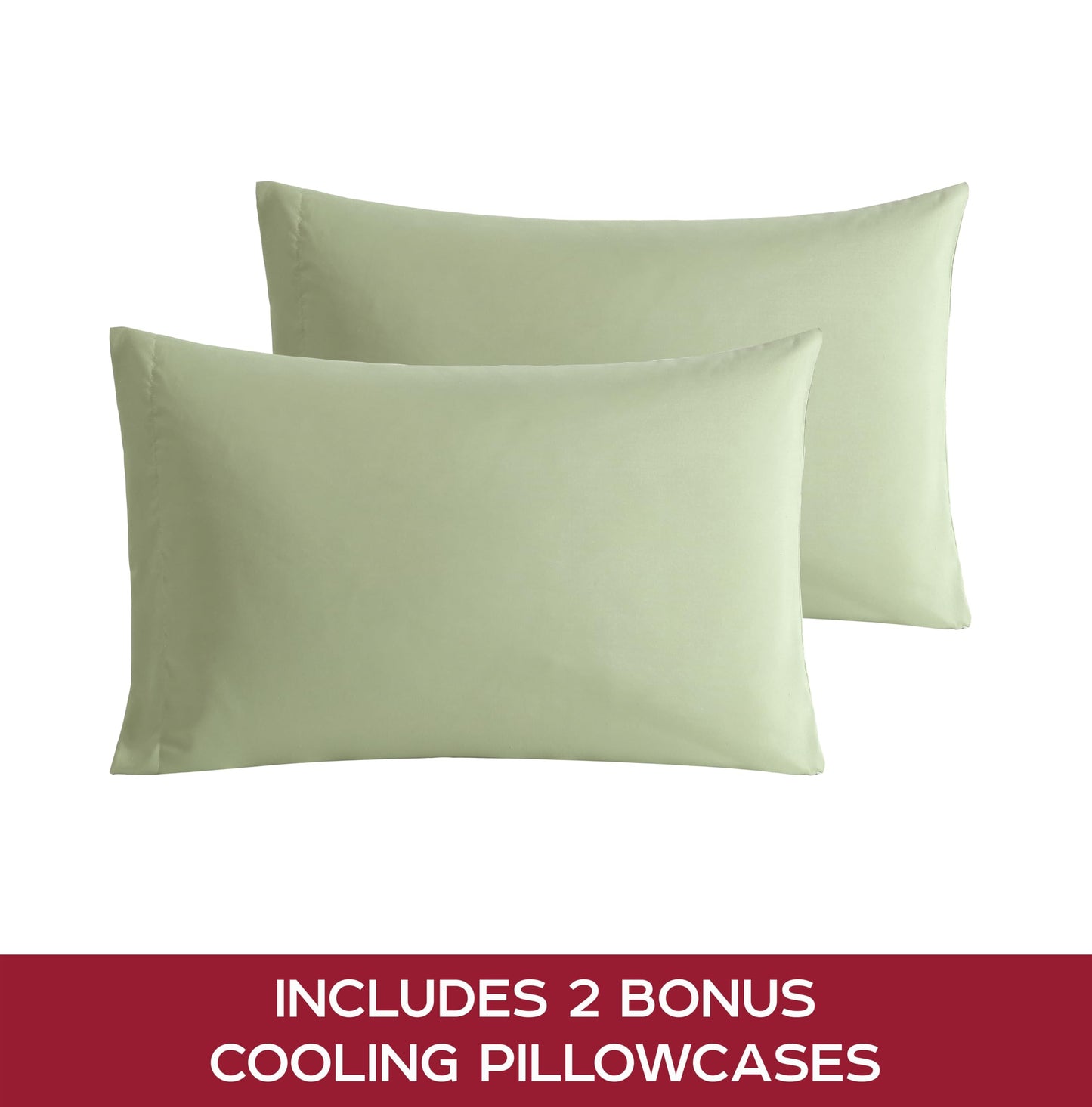 Caribbean Joe 6-Piece Sheet Set with Cooling Pillowcases, 12-inch Deep Pockets, Tropical Beach Coastal Design, Queen, Tropical Toile Green