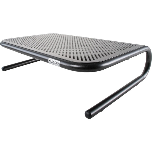 Allsop Metal Art Jr. Monitor Stand, 14-Inch wide platform holds 40 lbs with keyboard storage space - Pearl Black, 2 Pack