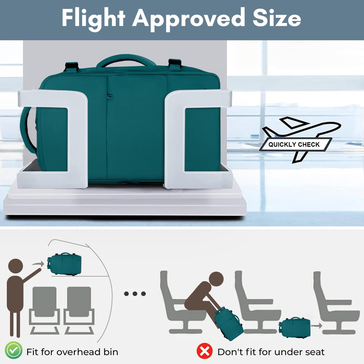 Taygeer Laptop Backpack, Airline Approved Carry On with 17.3 inch Laptop Compartment, TSA Friendly Backpack for Nursing Doctor Business Travel, Travel Daypack for Work Essentials, Peacock Blue