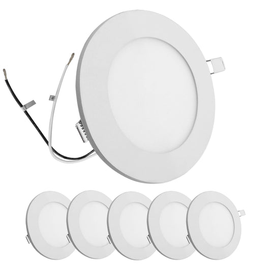 Facon 4.65Inch 12V LED Puck Light RV Interior Lights, Aluminum Slim Recessed Mount, 12Volts RV Lighting Fixture for Van Camper Trailer Motorhome Boat (6Packs, 4.65 Inch 4000K)