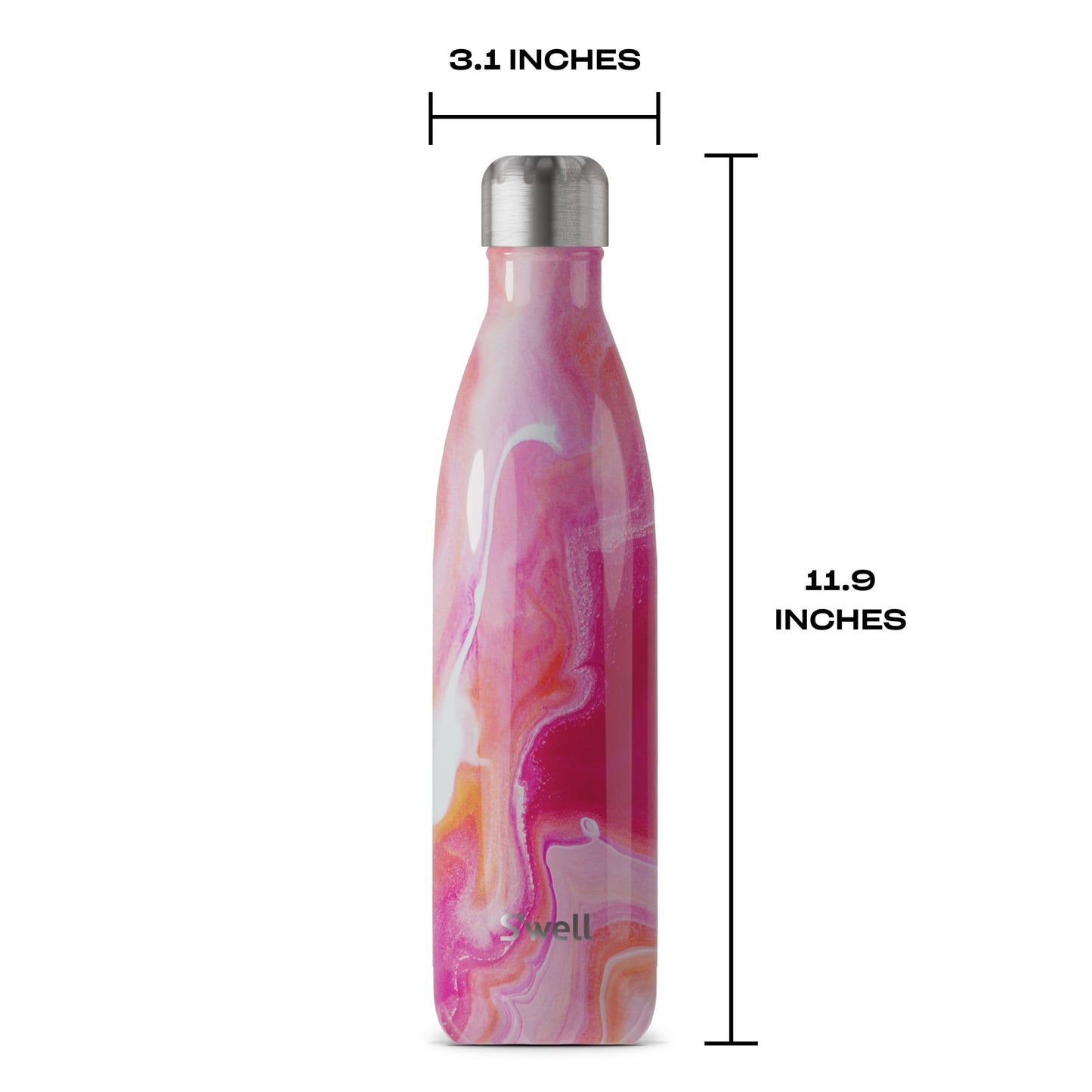 S'well Stainless Steel Water Bottle, 25oz, Rose Agate, Triple Layered Vacuum Insulated Containers Keeps Drinks Cold for 48 Hours and Hot for 24, BPA Free, Perfect for On the Go