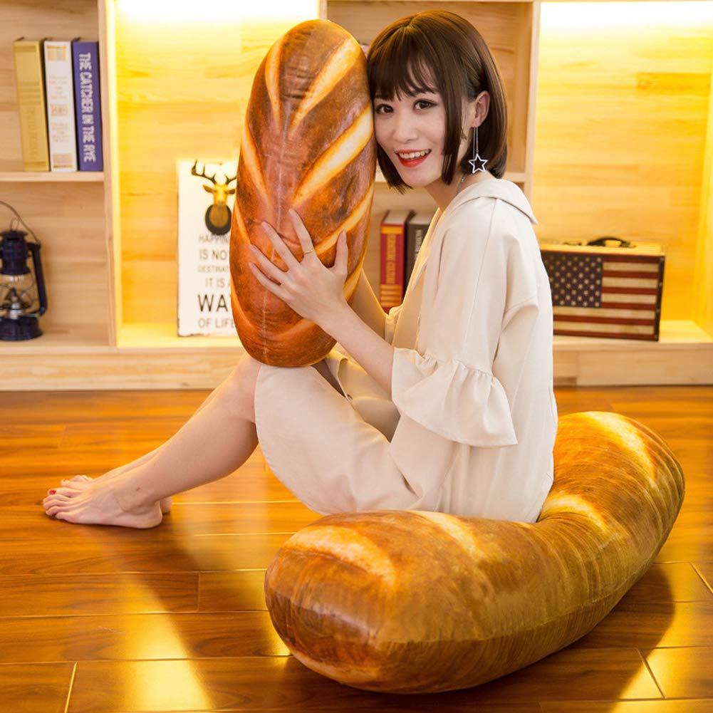 (100cm , Style1) - Levenkeness 3D Simulation Bread Shape Plush Pillow,Soft Butter Toast Bread Food Cushion Stuffed Toy for Home Decor 100cm