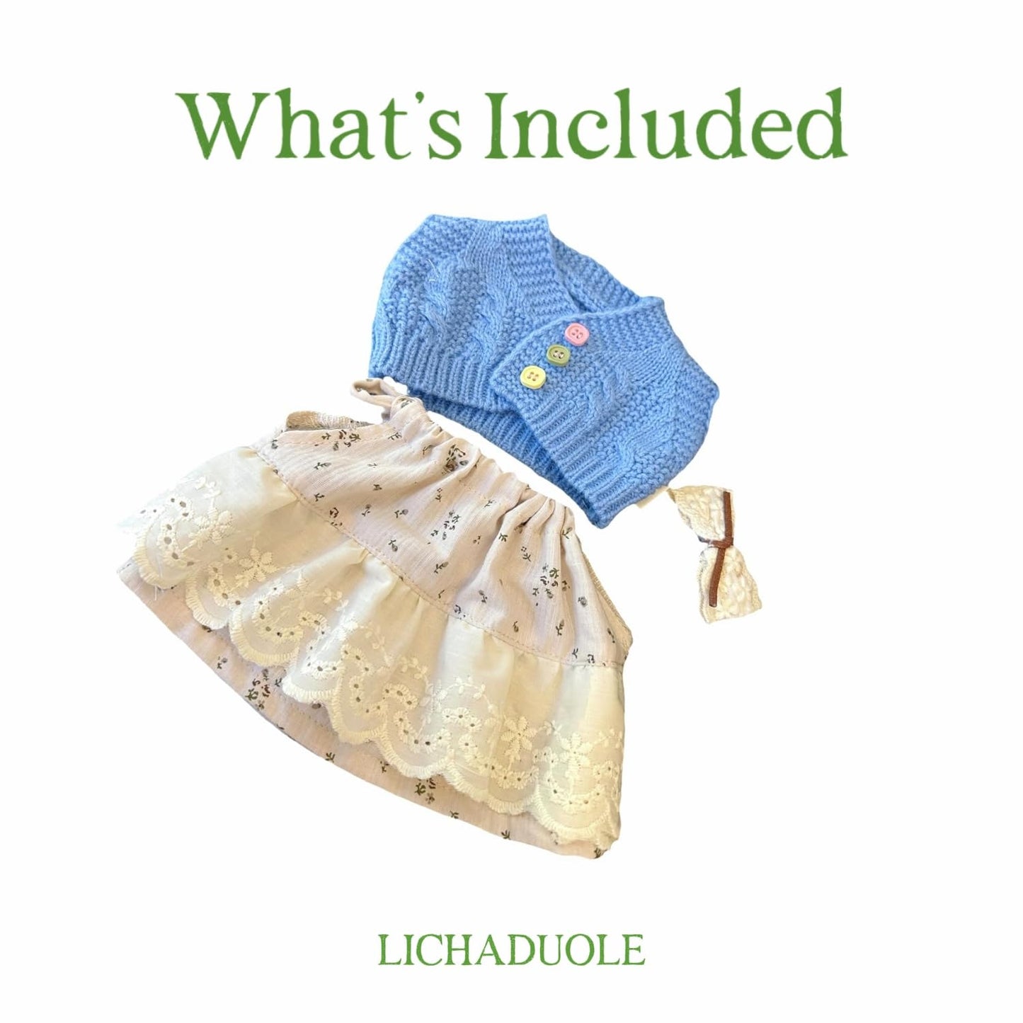 LICHADUOLE 9-12"/31cm Plush Outfit 3-Piece Set for Bashful Series Teddy Bears Under 31cm Stuffed Animal Clothes（NO Doll）