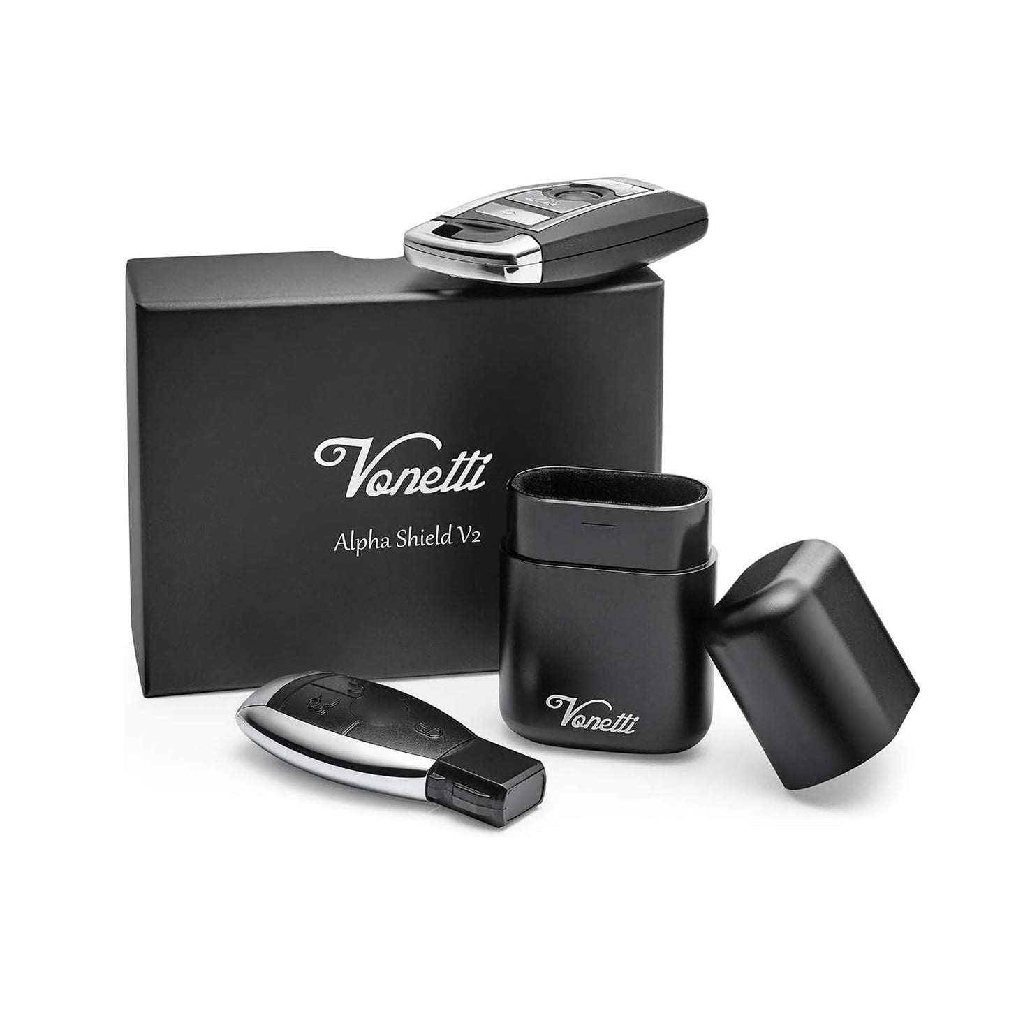 VONETTI Bello Faraday Box for Car Keys- Anti-Theft Car Key Signal Blocking Pouch, RFID Keyless Entry Key Fob Protector & Blocker Blocking Cages- Car Accessories Gift for Men and Women