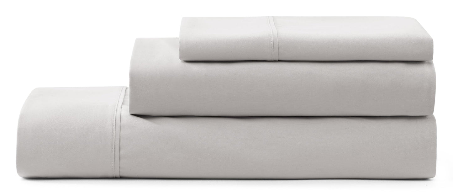 UGG Hedi Twin Sheet Set 3-Piece Luxury Cooling Sheets Deep Pockets Premium Bedding with 1 Pillow Sham Hypoallergenic Machine Washable Soft Lightweight Bed Set for Dorm or Kid Bunk, Twin, Stone Grey