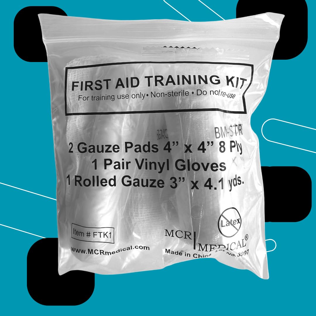 MCR Medical Box of 100 First Aid Training Kits, Basic