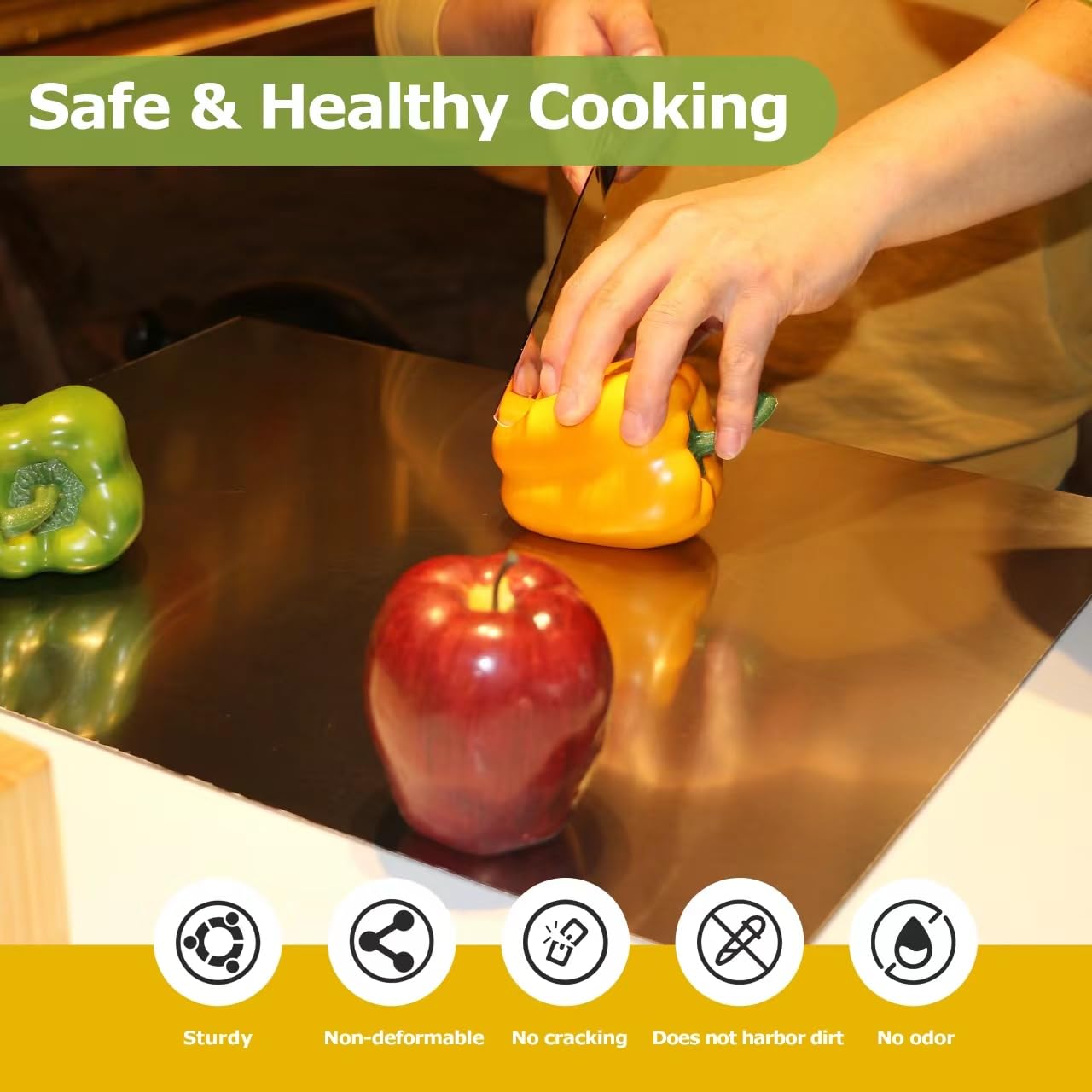 Stainless Steel Cutting Board for Kitchen, Extra Large Cutting Board Non Toxic, Metal Cutting Boards for Kitchen,Chopping Board for Meat, Veggies, Fruits and Kneading （70 x 50cm/27.6 x 19.7 inch）