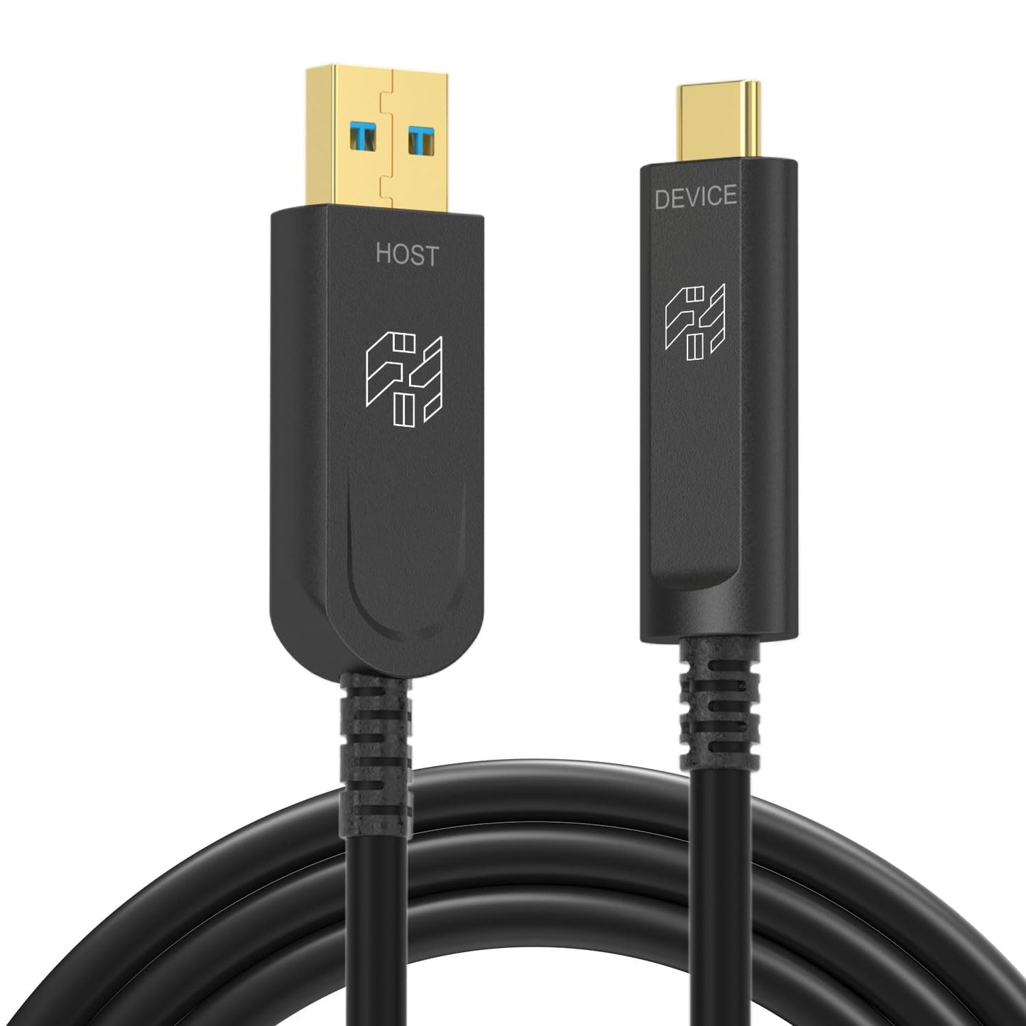 YSerendept USB A to USB C Cable(50ft),10Gbps Long Fiber Optic USB C Cord,Compatible with Video Conference Cameras,Webcams,HDDs,Hubs,Touch Controllers,Black