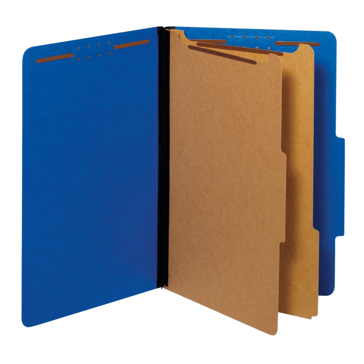 Pendaflex Recycled Classification File Folders, 2 Dividers, 2" Embedded Fasteners, 2/5 Tab Cut, Legal Size, Dark Blue, Box of 10 (29035P)
