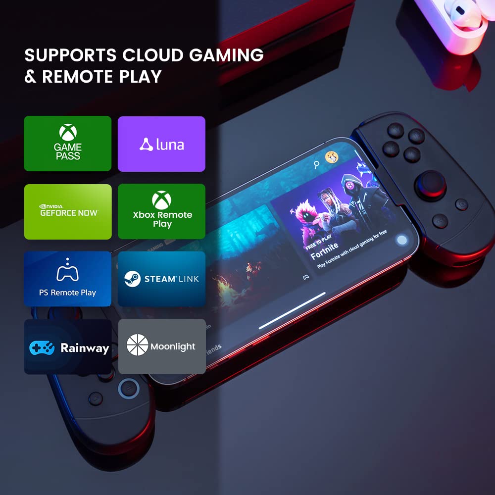 leadjoy M1B Mobile Game Controller for iPhone (Lightning) - Play Xbox, GeForceNOW, Genshin Impact, Diablo Immortal, Call of Duty, Apex- Passthrough Charging- Ultra Low Latency