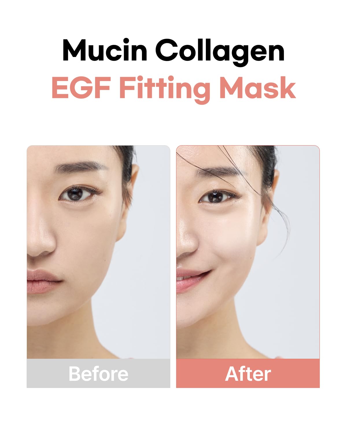 ClearDea Mucin Collagen EGF Fitting Mask – Collagen & EGF-Infused Hydrogel Mask for Deep Hydration, Firming, and Nourishing Skin, Non-Greasy, Korean Skincare, 5 Sheets