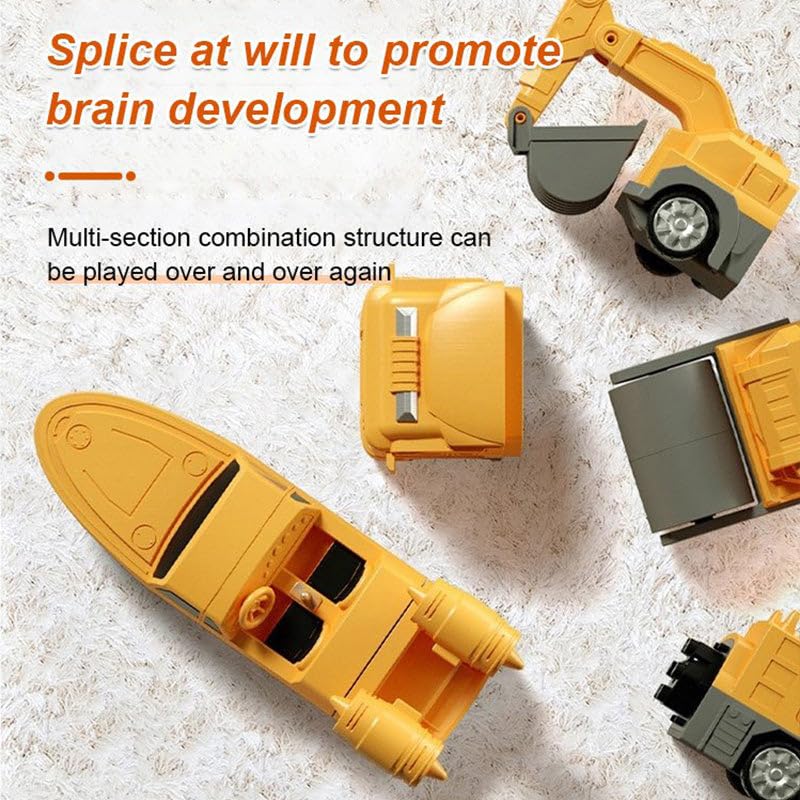 Magnetic Transform Engineering Car Assembled Toys with Storage Box, Toys for Toddlers 3-4 Magnetic Blocks for Kids Age 3-5 4-8 Outdoor Toddler Activities Toys (Engineering Series (35 Pieces))