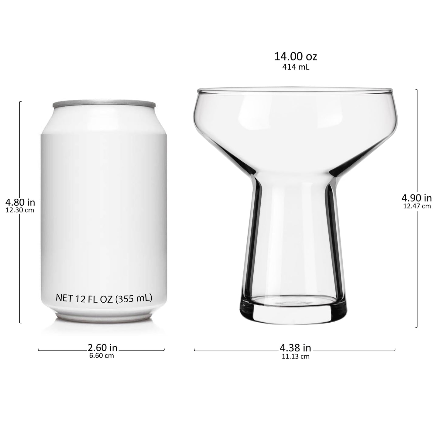Libbey Stemless Margarita Glasses Set of 4, Classic, Lightweight Mixed Cocktail Glasses Set, Large Margarita Glass Set for Cinco de Mayo, Parties