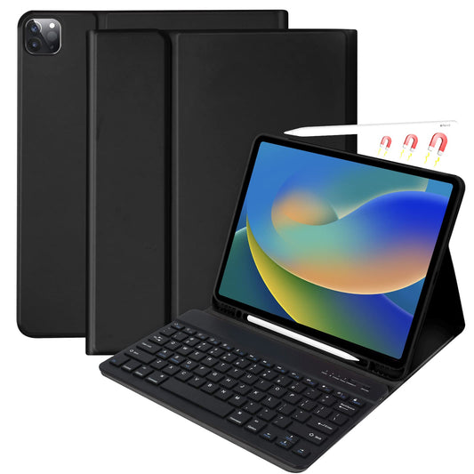 besky Keyboard Case for iPad Air 13 (M2) 2024 & iPad Pro 12.9 inch (5th, 6th Generation), (Compatible for 13 inch Air & 12.9 inch Model) - Wireless Detachable Keyboard with Auto Sleep/Wake Function