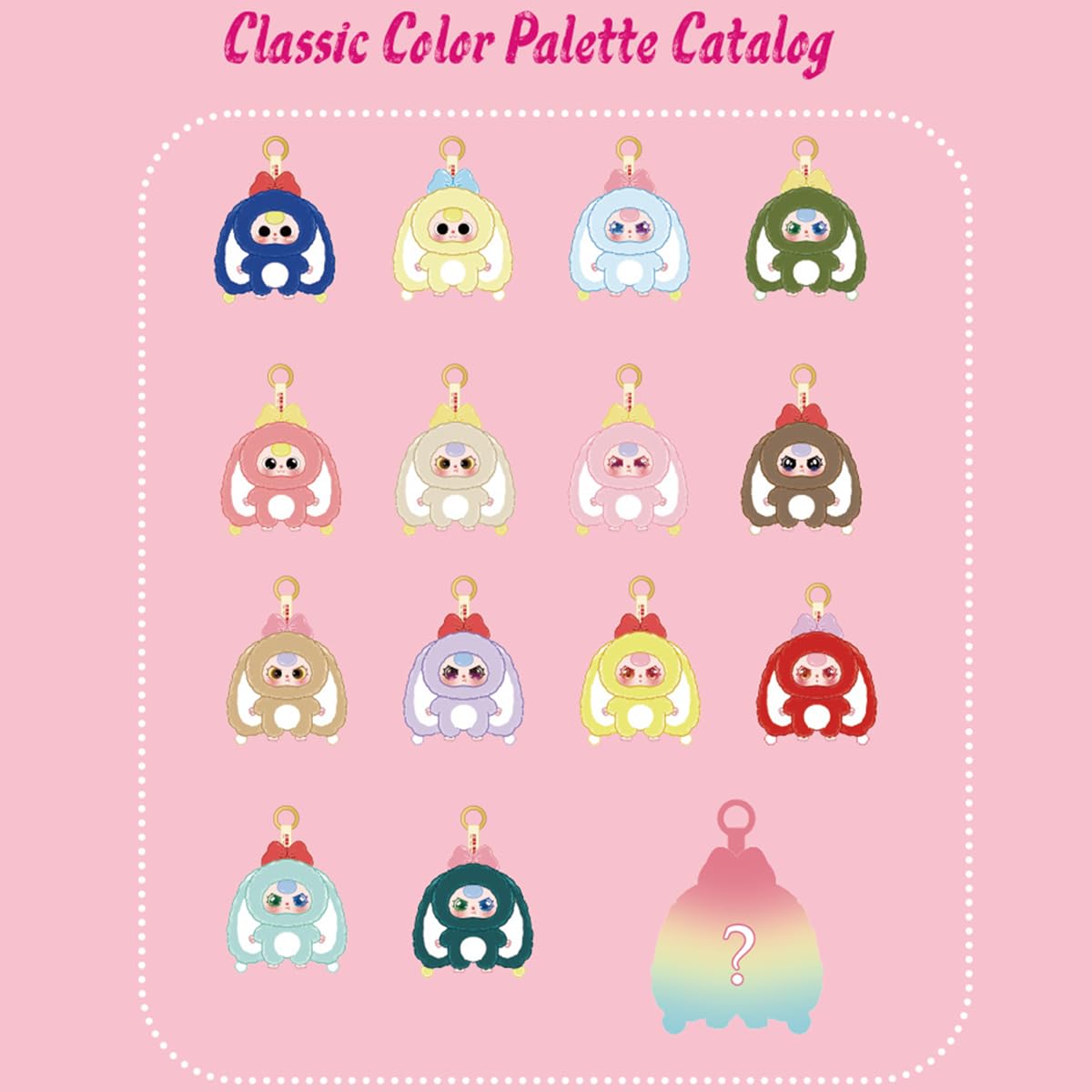 REIVIVORA Baby Three Rabbit Macaron Cute Bunny V2 Plush Blind Box 1PC(1 of 15 Possible Styles) Cute Figures Collectible Toys Birthday Gifts