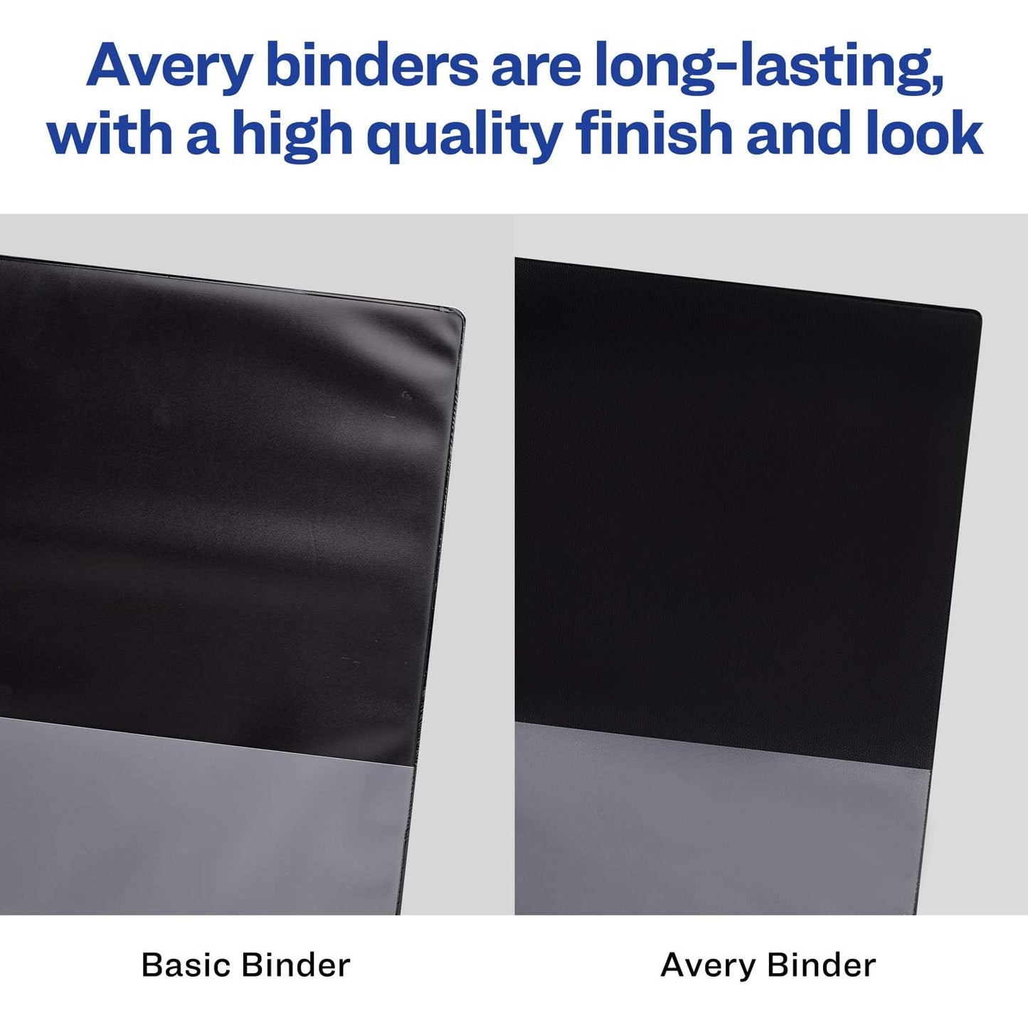 Avery Standard View 3 Ring Binders, 2" Round Rings, 375-Sheet Capacity, 2.8 Inch Wide Spine, White Binders, Ideal for Lightweight Organization and Occasional Referencing (4-Pack of 19202)