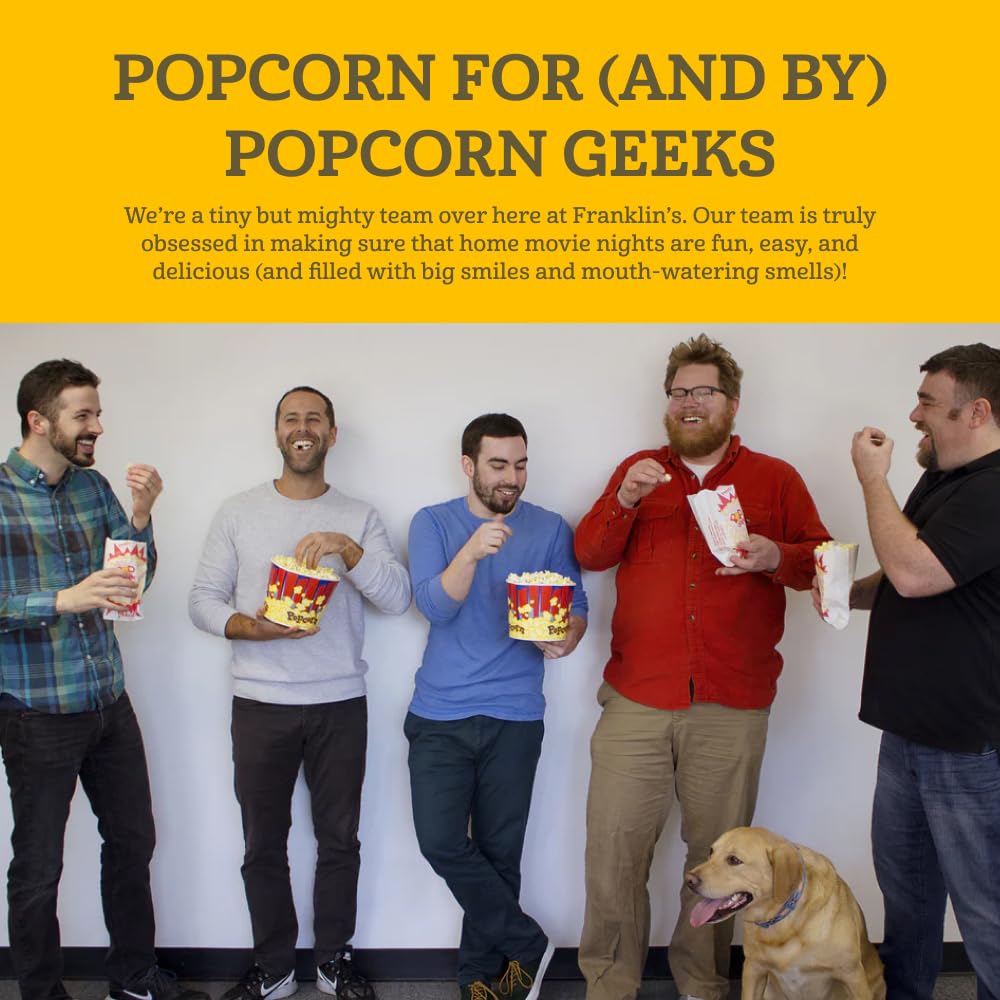 Franklin's Gourmet Popcorn Popper - 6 Quarts Original Stovepop Popcorn Maker - Delicious & Healthy Movie Theater Popcorn - Homemade Popcorn Machine Just Like the Movies