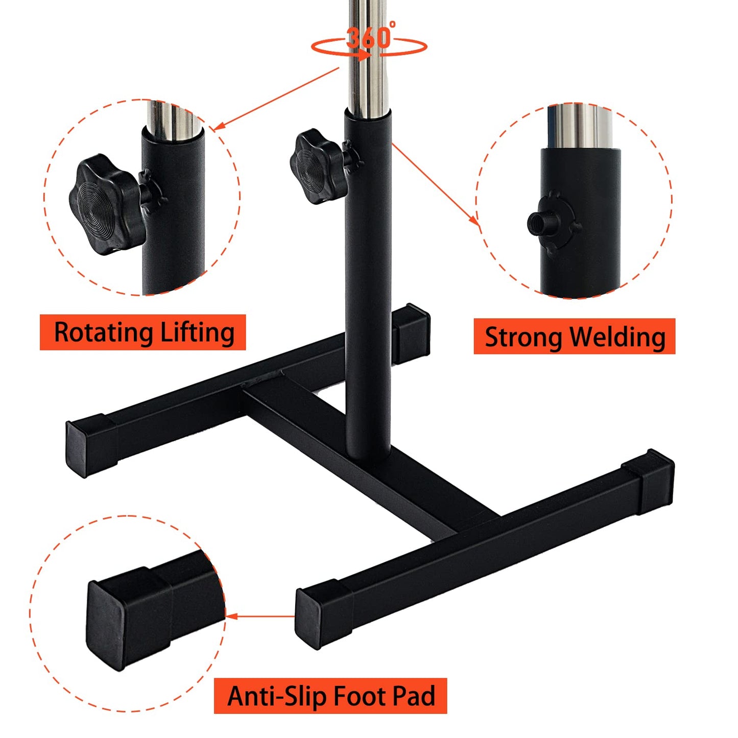 QUEESALN Pedicure Manicure Footrest Adjustable Height Stand Beauty SPA Salon Nail Care Black