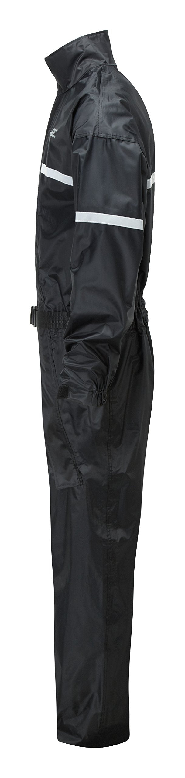 JDC Motorcycle Waterproof Rain Suit Over Suit 1PC - SHIELD - Black - XL - Long Leg (34")